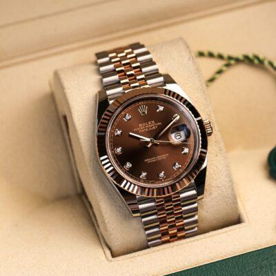 Datejust 41 – Steel & Rose Chocolate Dial