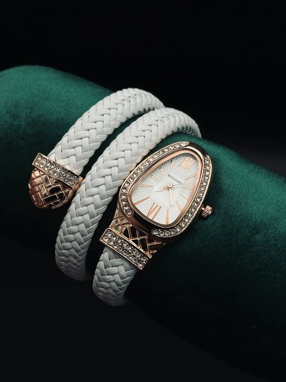đ Elegant Snake-Design Ladiesâ Watch â Leather Strap