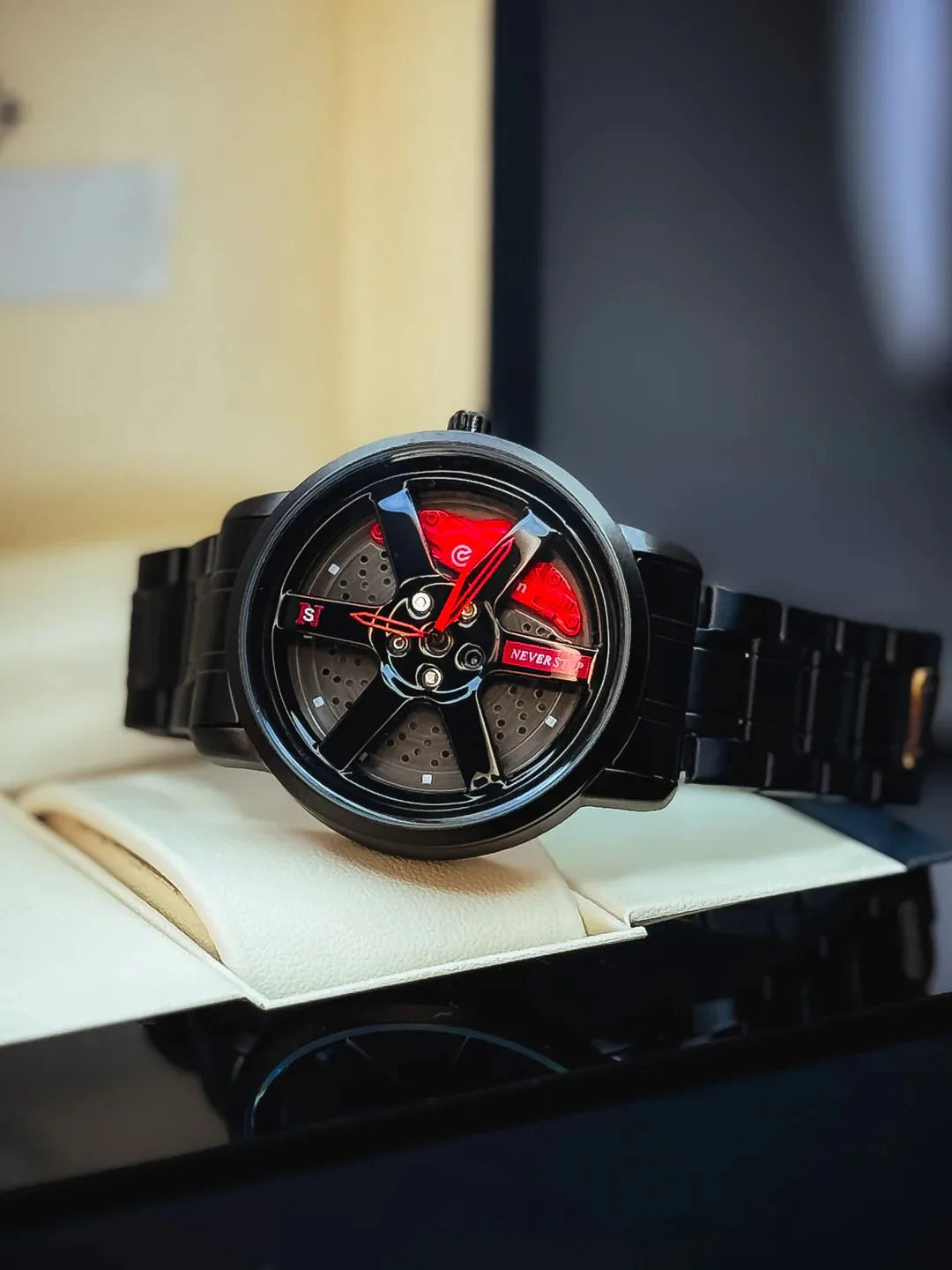 ⚙️ Skeme Rotating-Wheel Men’s Watch – Futuristic Style