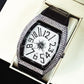 💎 FM Diamond Leather Strap – Elegant Men’s Watch