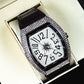 💎 FM Diamond Leather Strap – Elegant Men’s Watch
