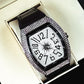 💎 FM Diamond Leather Strap – Elegant Men’s Watch